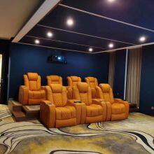 High-end Villa Home Theater Sofa Movie Hall Luxury Function Leather Combination Electric Sofa Audio-visual Room Sofa thumbnail-2