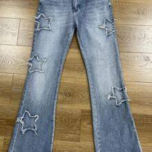 New Women's Casual Vintage Light Blue Denim Jeans High Waist Drawstring Loose Wide Leg Design Ladies Jeans thumbnail-2