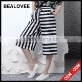 new arrival fashion wholesale suppliers factory price women pants stripe wide leg women's pants