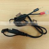 SAE cable to ring terminal UL SPT-2 18AWG cable 500MM with SAE plug and molding FUSE holde power cable