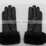Ladies Sheepskin Guneine Leather Gloves With Fur thumbnail-3