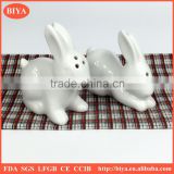 white ceramic rabbit salt and pepper shaker set