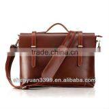 2016 Brown Leather Briefcase, High Quality Office Bags for Men,PU Shoulder Long Strip Bag With Reasonable Storage Space thumbnail-1
