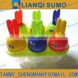 6pcs LFGB/FDA Food Grade Plastic Ice Lolly Mould Rabbit Shape thumbnail-2
