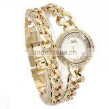 Women's Stainless Steel Band Rhinestone Luury Fashion Quartz Analog Wrist Watches Gold thumbnail-1