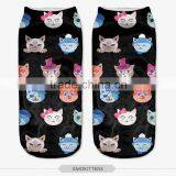 Fashion Cats Faces Wear High Quality 3d Digital Full Print Colorful Ankle Socks Sports Unisex Custom Hot Sale Stretch Spandex thumbnail-3