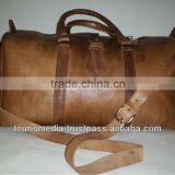 Oiled Tan Handmade Moroccan Leather Travel Bags Made in Marrakech thumbnail-1