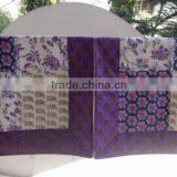 Hand Block Print Patchwork Bedspread With Set of 2 Pillow Covers, Queen Size Patchwork Bedding, Beautiful Golden Block Print Bed thumbnail-2