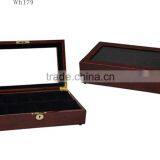 Huaxin 12 Slots Gloss Wooden Watch Box Lining Black Velvet