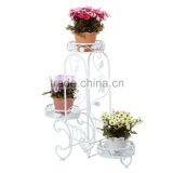 Customized White Metal Iron Hanging Flower Pot Display Stand