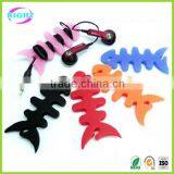 Silicone Fishbone Headphone Holder/fish Bone Cable Winder