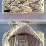 Fashion 3D Cables Knitting Acrylic Chunky Thick Fleeced Women's Headbands