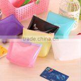 Hottest Design Simple Transparent PVC Zipper Card Key Coin Bag