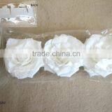 2015 New Artificial PE Flower With Clip Artificial 3.5"wihte Rose Flower 3pcs Packed in Polybag thumbnail-1