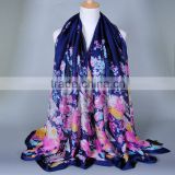 Digital Printed Silk Scarf Flower Scarfs Fshion China Wholesale Silk Scarves Shawl 180*90
