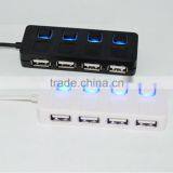 4-Port USB 2.0 Hub With Individual Power Switches and LEDs