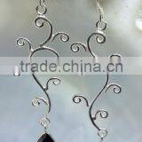 925 Sterling Silver Garnet Earrings, Fashionable Bezel Earrings, Designer Finishing Garnet Earring thumbnail-1