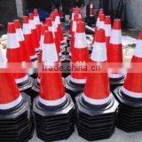 Black base rubber road cones