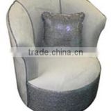 Tulip Tween Chair Gray Velvet with Gray Sequins