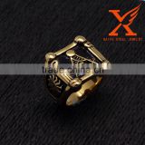 IN Stock Mens Masonic Ring Stainless Steel Classic Vintage Master 14K Black Gold Biker Rings                        
                                                                Most Popular