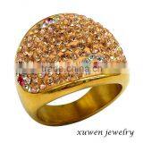Colorful Crystal Stainless Steel New Design Finger Ring
