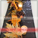 Metallic Peach Sequin Table Runners for Wedding Decoration thumbnail-3