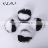 High quality fox fur pompoms for keychain and bag charm/bi color fur balls KZ160070                        
                                                Quality Choice