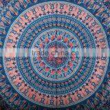 Blue Cotton Indian Tapestries Mandala Tapestry Hippie Wall Tapestry Tapestry Wall Hangings Indian Printed Tapestry Wholesale thumbnail-4