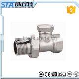 ART.5047 Competitive Price Copper China Supplier Forged Nickel Plated Brass Male Threaded Angle Radiator Valve With Brass Handle thumbnail-2