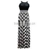 New Summer Wave Stripe Dress Waist Halter Dress thumbnail-4