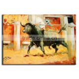 Oil painting of bull