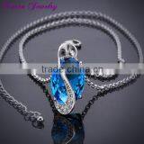 Big Sapphire Blue Crystal Platinum Plated Pendant Necklace Statement Necklace Women Fashion Necklaces for Women 2014 thumbnail-3