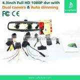 4.3inch Rearview Mirror Car Video Recorder 1080p hd Dual Lens Car Dvr Camera Recorder thumbnail-5