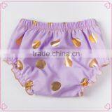 Baby New Design Ruffle Pants Baby Panties Bloomer Wholesale Price Gold Polka Dot Design thumbnail-6