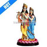 Home Decorative Standing Radha Krishna on Lotus Flower Statue thumbnail-1