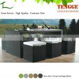 TG15-0268 6 Seater Rattan Dinner Set Hideaway Dining Table and Chair Set thumbnail-1