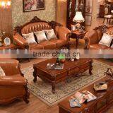 Luxury Chinese Style Solid Wood Double Hand Carving Genuine Leather Sofa Set thumbnail-2