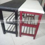 Leather Microfiber Black Frame Shoe Rack Bench thumbnail-2