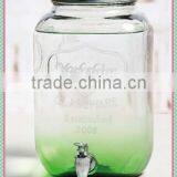 10 Liter Embossed Glass Beverage Dispenser With Metal Rack thumbnail-2