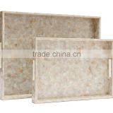 High end quality best selling set of special newest designed MOP inlay rectangular serving Tray from Vietnam