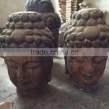 Hand Carved Antique Imitation Wooden Buddha Head for Sale thumbnail-1