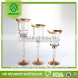 3-tier long-stem gold glass candle holder for christmas