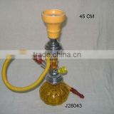 yellow colour Glass base Hookah with metal and ceramic parts