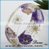 Eco-friendly Epoxy Resin Bangle Resin Jewelry With Real Flowers thumbnail-4
