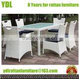 Youdeli Outdoor Garden 6 Seat White Dining Set thumbnail-1