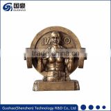 Custom antique bronze bust weightlifting championship trophies