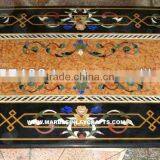 Marble Inlaid Dining Room Table Top Pietra Dura Table Top thumbnail-1