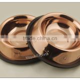 Stainless Steel Ankti-Skid Dog Bowl with Rose Gold Copper Finish