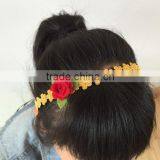 China Cheap New Design Custom Hair Band Plastic Girl Headband With Felt Spring Rose Flower Bow for Baby Toddler Children thumbnail-3