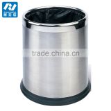 Stainless steel trash bin for hotel guest room